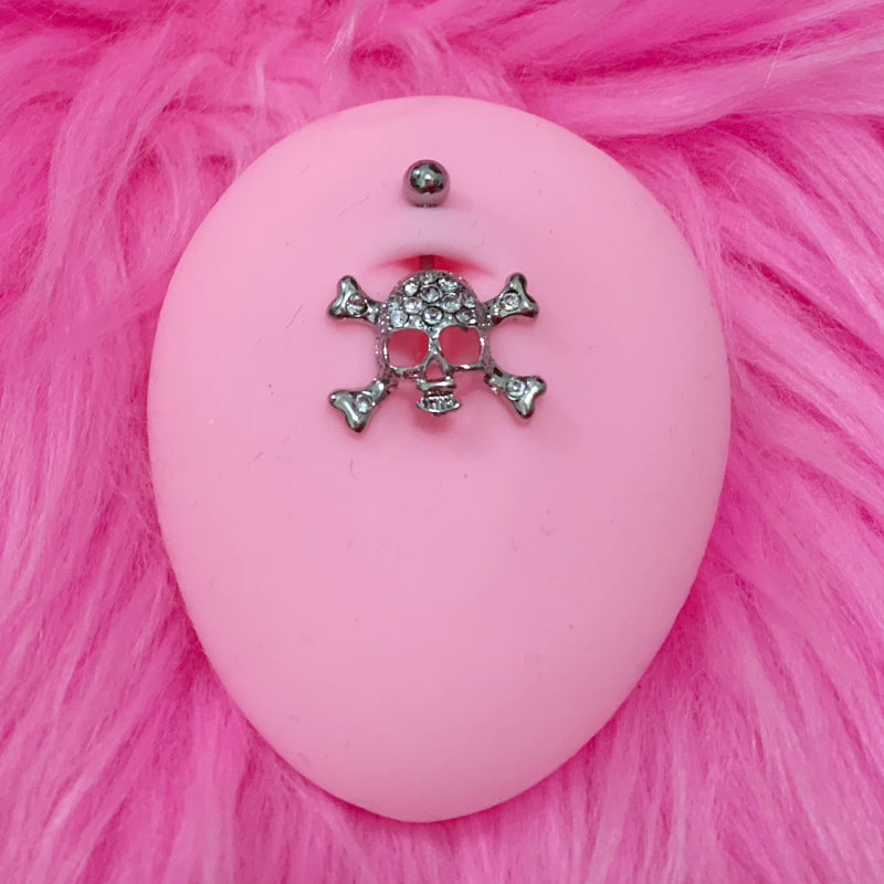 Goth Aesthetic Accessories Wings Skull Belly Button Rings Fashion Crystal Bat Heart Skeleton Belly Ring Belly Piercing Jewelry