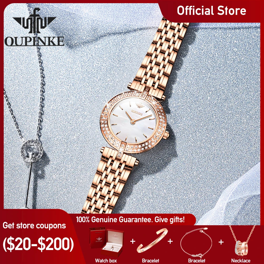 OUPINKE 3191 Luxury Elegant Womens Watches Automatic Mechanical Watch Waterproof Luminous Bracelet Set Gifts Reloj Promotion