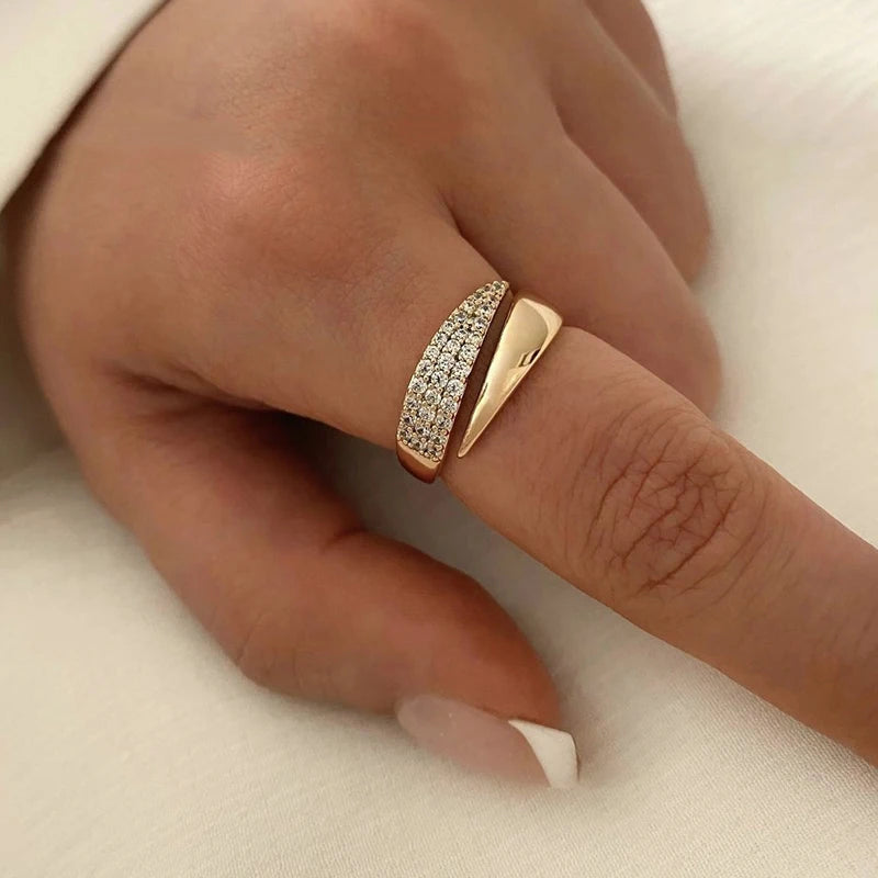 2025 New Stainless Steel 18 K Golden Plated Sun Rings for Women Natural Stone Inlaid in Hollow Metal Texture Ring Trendy Jewelry Badiee Stylez