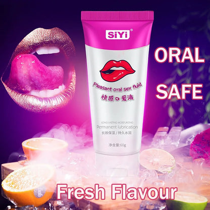 60g Refreshing Oral Lubricant for Couples, Foreplay Lubricant  Enhance Pleasure, Plant-Based Flavour Lube, Non-Sticky