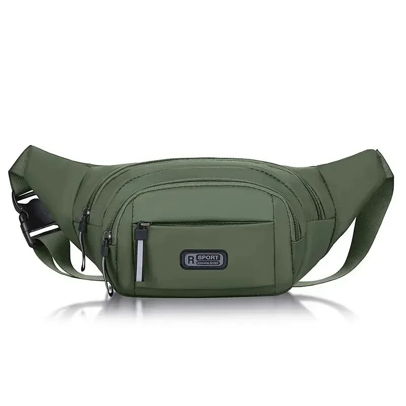 Men Canvas Fit Waistpack Mobile Fanny Waist Packs Men's Sports Outdoor Leisure Running Anti Theft Ultra Thin Invisible Waist Bag Green