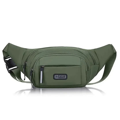 Men Canvas Fit Waistpack Mobile Fanny Waist Packs Men's Sports Outdoor Leisure Running Anti Theft Ultra Thin Invisible Waist Bag Green