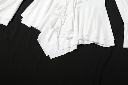 2025 New Autumn Irregular Hem Dress Women Y2K Flare Sleeve V-Neck Bandage Stretch Elegant Birthday Party Chic Hipster Bodycon Badiee Stylez