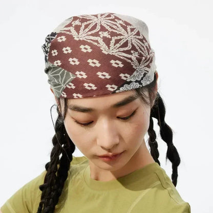 Y2k Bandana Cotton Floral Print Neckerchief Women Korean Cotton Linen Square Scarf Elegant Neck Scarves Small Wraps Bandana