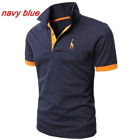 Fashion Icon Cartoon Embroidery Polo Shirt - Slim Fit, Casual Style, Solid Colors for Men - New Summer Collection