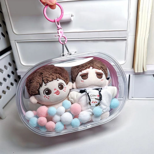 Transparent Outdoor Bag with Keychain Mystery Doll Display Storage Bags Dust-Proof Organizer Pouches Classic Doll Storage Bags