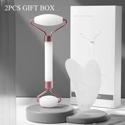 Gua Sha Roller Massager Roller for Face Neck Eye Resin Facial Massage Instrumenr Beauty Health Care Scraping Board Skin Care 2pcs White box