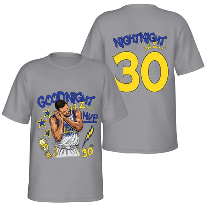 New Stephen Curry good night pattern Y2k Harajuku print high-quality pure cotton men's and women's sports and leisure T-shirt 2