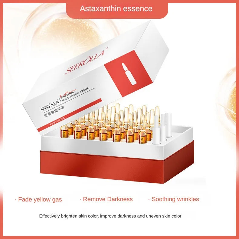 Astaxanthin Anti Wrinkle Facial Ampoules Sets Remove Dark Spots Melanin Brighten Shrink Pores Moisturizing Fade Fine Lines 28pcs Astaxanthin