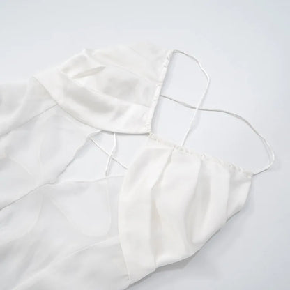 Shestyle 2025 Women Summer Outfits Beachwear Vacation Transparent Mermaid Dress Backless V Neck Spaghetti Strap Hollow Out