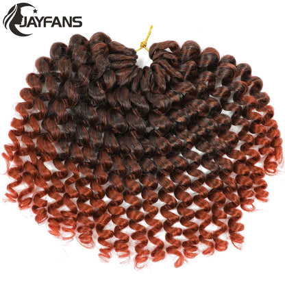 1- 5 Packs 8 inch Jumpy Wand Curl Jamaican Bounce Crochet Hair Natural Black Wand Curls Crochet Hair Short Curly Crochet Braids Badiee Stylez