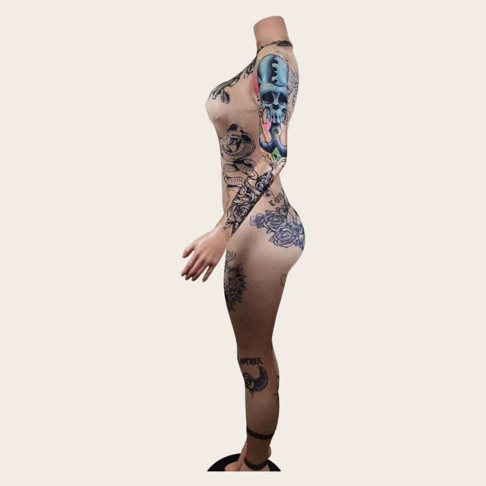 Fashion Women Nude Costume Naked Sexy Jumpsuit Nightclub Party Prom Club Bodysuit Stage Wear Dancer Singer Performance Clothing Badiee Stylez