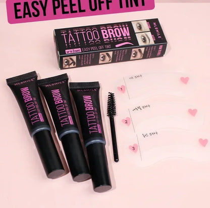 Waterproof Peel Off Eyebrow Gel Semi-Permanent Eye Brow Enhancer Tattoo Tint Long-lasting Black Brown Dye Eyebrow Cream Cosmetic