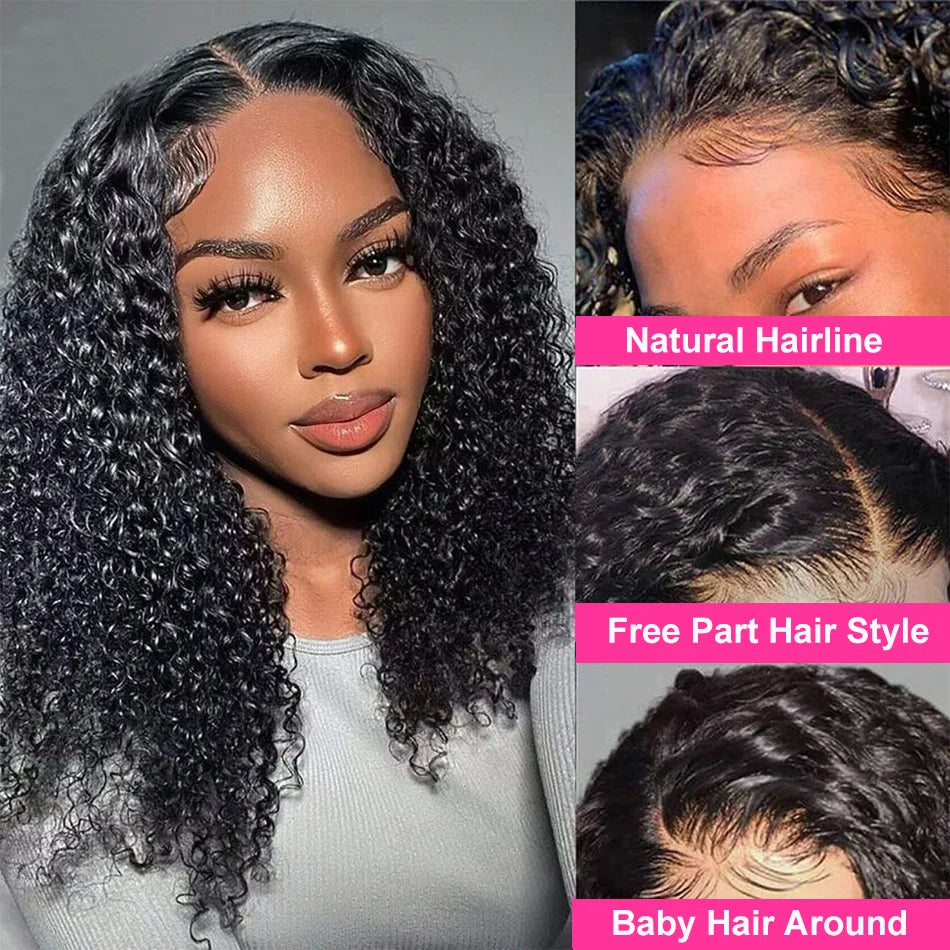 Short Bob Deep Wave Lace Frontal Wig PrePlucked 13x4 13x6 Lace Front Wig Peruvian Curly Human Hair Bob Wigs For Women and Girls Badiee Stylez