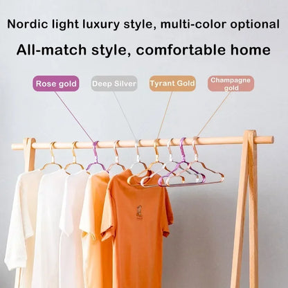 10pcs Aluminum Alloy Clothing Hanger Golden Durable Domestic Coat Supplies Organizer Wardrobe Organizer Clothing Storage Rack