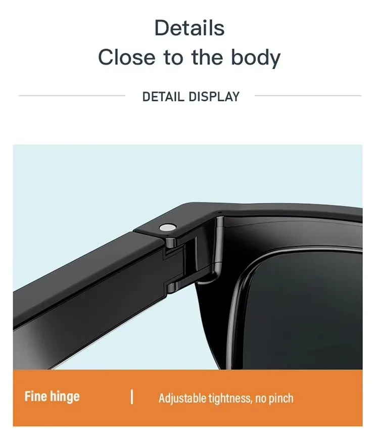 Xiaomi Bluetooth Glasses Earphones 2025 New Edition, Glasses with Earphone Function Smart Touch Waterproof Microphone Earphones Badiee Stylez
