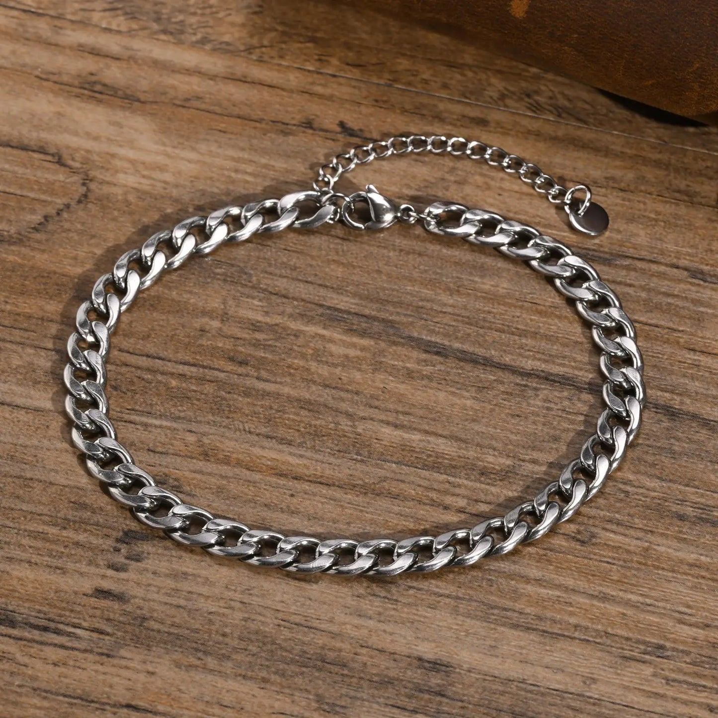 Waterproof Stainless Steel Cuban Wheat Chain Anklet Bracelets for Men, Summer Holiday Beach Foot Gifts Jewelry,Length Adjustable Badiee Stylez