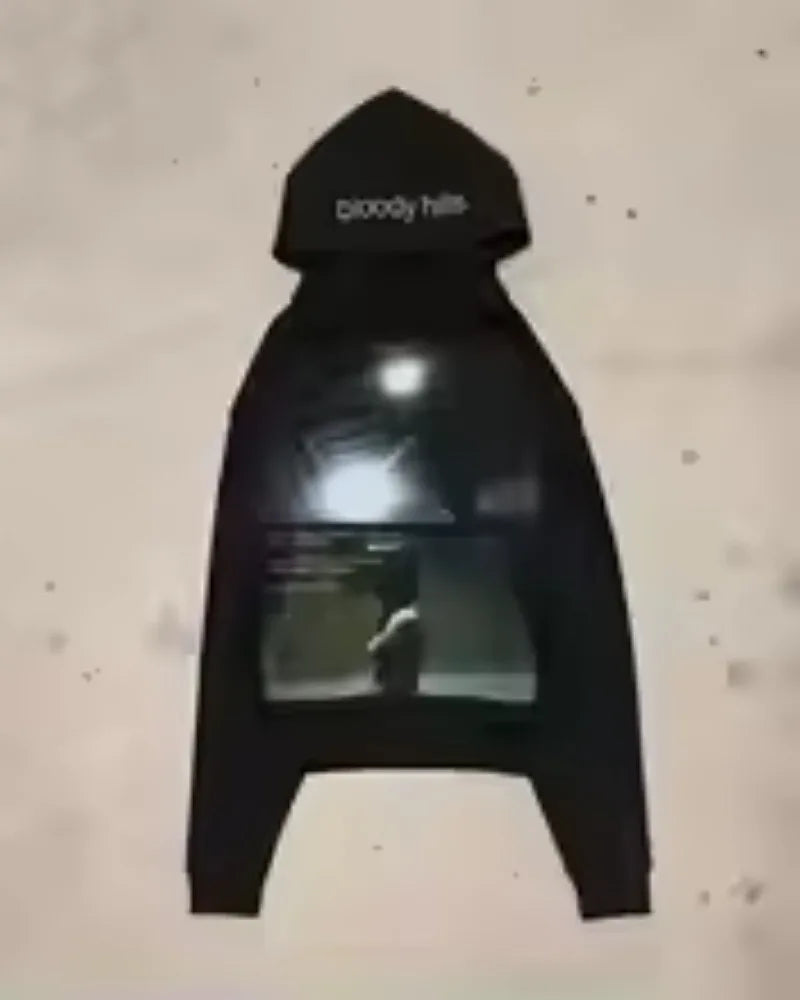 Y2k Streetwear Gothic Cartoon Letter Oversized Hoodie Men's Fashion Harajuku Loose and Versatile Long Sleeve Hoodie