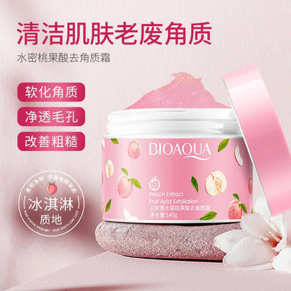 BIOAQUA Peach Extract Fruit Acid Exfoliation Soft Moisturizing Hydrating Facial Skin Care Face Scrub