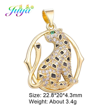 Juya Handmade Luxury Rainbow Zirconia 18K Gold Plated Decoration Snake Charms For DIY Fashion Talisman Jewelry Making Supplies Gold 22 CHINA