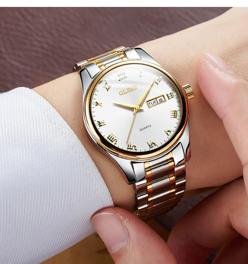 OLEVS Brand Belt Style Double Calendar Quartz Women's Watch 5582