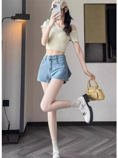 Women's Three Dimensional Butterfly Design Denim Shorts Cool Girl High Waist Mini Trousers Female Summer Sexy Hot Pants
