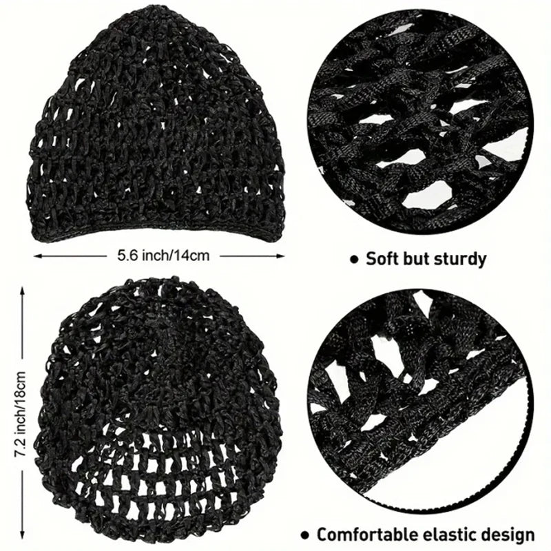 2/3PCS/LOT Hair Net Sleeping Cap Daily Use Breathable Mesh Crochet Hair Net Hair Care Cap Mesh Cap Dome Cap Turban Hat Badiee Stylez