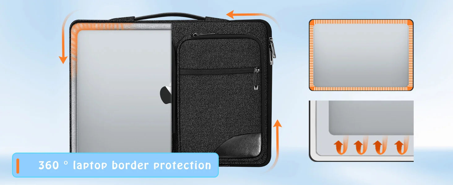 Slim Laptop Case 15-16 Inch Spill-Resistant Handbag Briefcase for Most Popular 15.6 Inch Notebooks - Sleeve Protection
