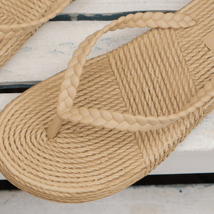 Women's summer beach vacation round-toed comfortable open-toe flip-flops, casual and home-style flip-flops