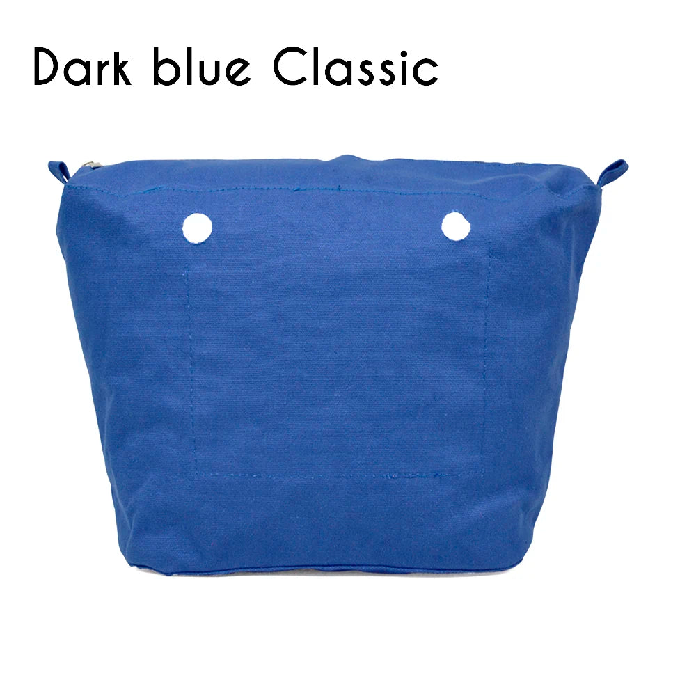 TANQU New Waterproof Inner Bag Organizer Insert Zipper Pocket for Classic Mini Obag Canvas Material for O Bag Dark blue classic CHINA