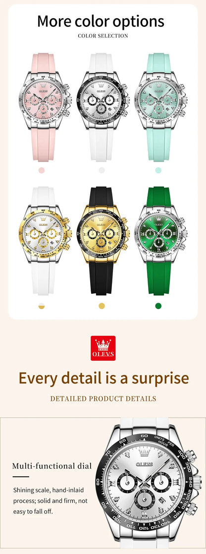 OLEVS 5618 Woman Watch Fashion Original Quartz Watch Waterproof Luminous Chronograph Date Sports Watches For Woman With Box