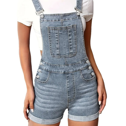Women's Slim Fit Denim Shorts with Pockets Cross Border Trade Europe and America Style Smooths Your Silhouette Strapless Jeans