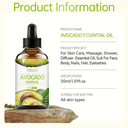 30ml avocado essential oil, skin brightening, moisturizing, hair repairing, aromatherapy, humidifier soap, multifunctional