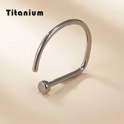 ASTM F136 Titanium PIERC D Shape Nose Ring Nostril Piercing Hoop Septum Rings Bar Pin Nose Lip Studs Body Jewelry Wholesale Badiee Stylez