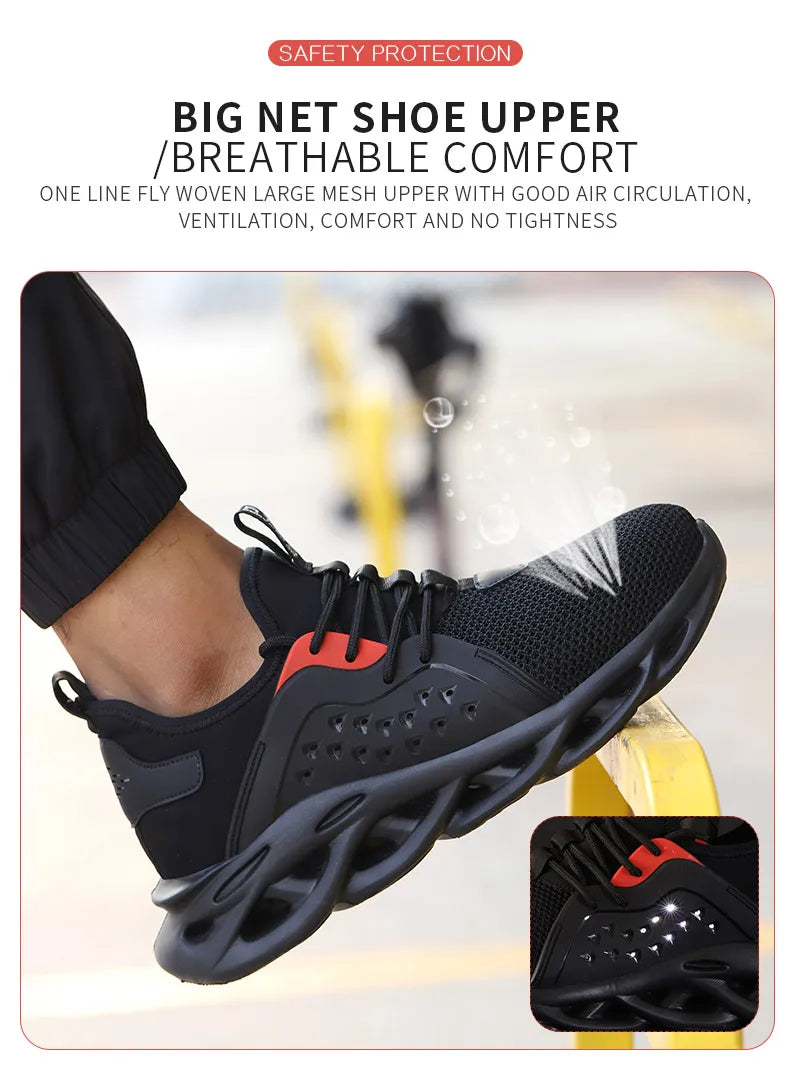 48 Size Steel Toe Cap Light Breathable Sneaker For Men Unisex Work Safety Shoes  Anti-smash And Anti-puncture Safety Sneakers - Badiee Stylez