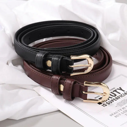 Belt female models super leather hundred with 2023 new belt ladies pin buckle fashion decoration jeans belt cowhide simple Badiee Stylez