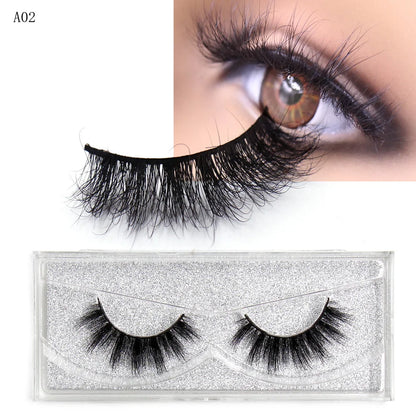 LEHUAMAO False Eyelashes Mink Lashes Natural Thick False Eyelashes Extension Wispy Soft Lashes Makeup Tools D22 1Pair-A02