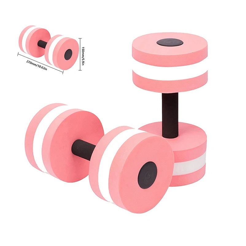 2pcs EVA Water Foam Floating Dumbbell Swimming Pool Water Weight Aerobics Automatic Float Aquatic Barbell Swim Fitness Dumbbell D CN