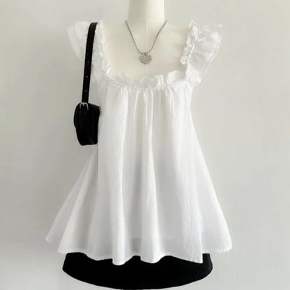 Y2K fashion retro clothing from the charming sweet sexy floral slender punk baby T-shirts streetwear halter tops aesthetic women white 1