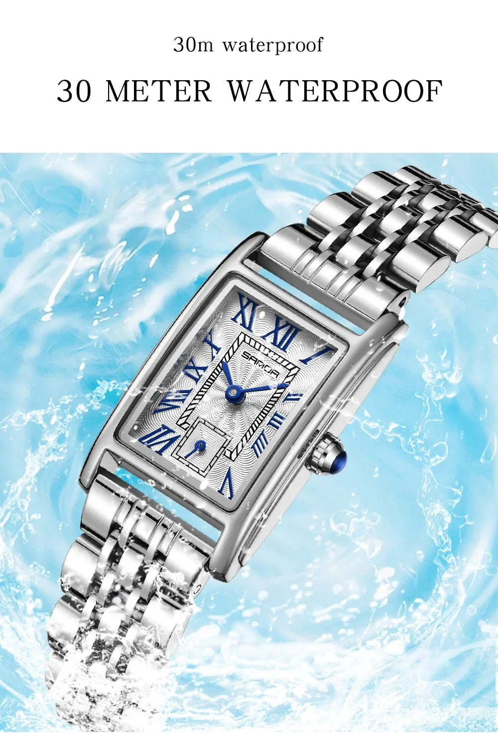 SANDA 1116 Quartz Watch Women Elegant Design Rectangle Dial Watches Waterproof Pointer Leather Business Ladies Wristwatches