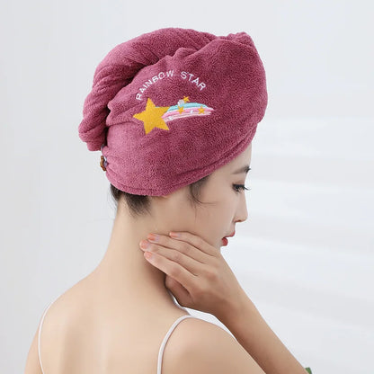1pc Quickly Dry Hair Hat Super Absorbent Soft Bathroom Women Head Towels Girls Cute Hair Towel Hair Dry Wrap Bonnets Badiee Stylez