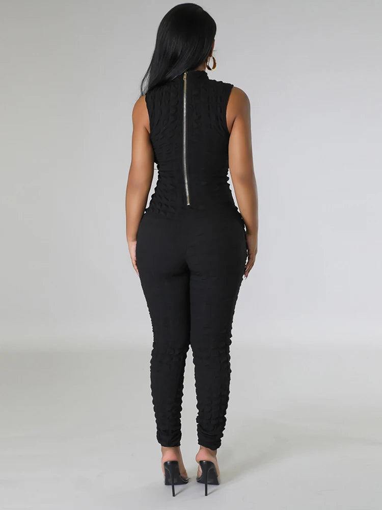 Sleeveless Zip Up Jumpsuit Women Chic and Elegant Woman Jumpsuit Sexy Tight Jumpsuit Full Body Ladies Wholesale Dropshipping Badiee Stylez
