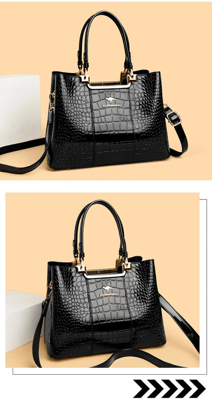 Three Layers Women Shoulder Bags Luxury Designer High Quality Patent Leather Messenger Casual Tote Bag Large Capacity Hand bags