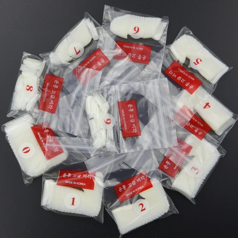 500pcs/Pack Clear/White/Nature French False Fake Tips Ultra-Flexible Half Cover Fake Nail Tips Acrylic Nail Tips 10 Sizes##td