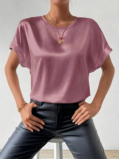 Women's plus size shirt summer chic elegant shirt casual women's fashionable shirt Bean color