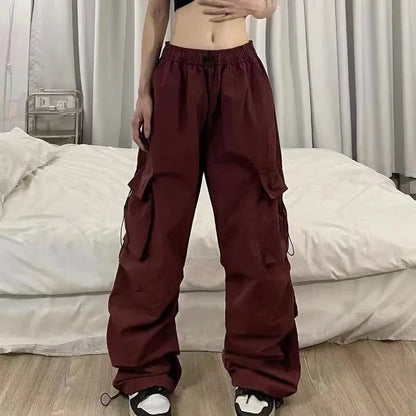 Retro Cargo Pants Women Fashion Streetwear High Waist Thin Casual Sweatpants Harajuku Sports Pants Woman Clothes Trousers Mujer Badiee Stylez