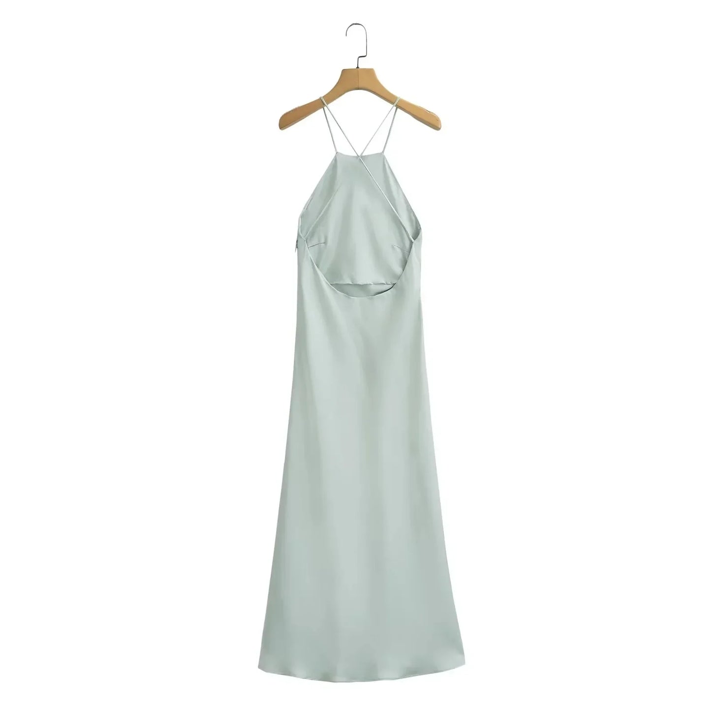 2023 Summer New Women's Dress Tanksilk-satin Feeling Sleeveless Dress 9588 Western Style Fashion