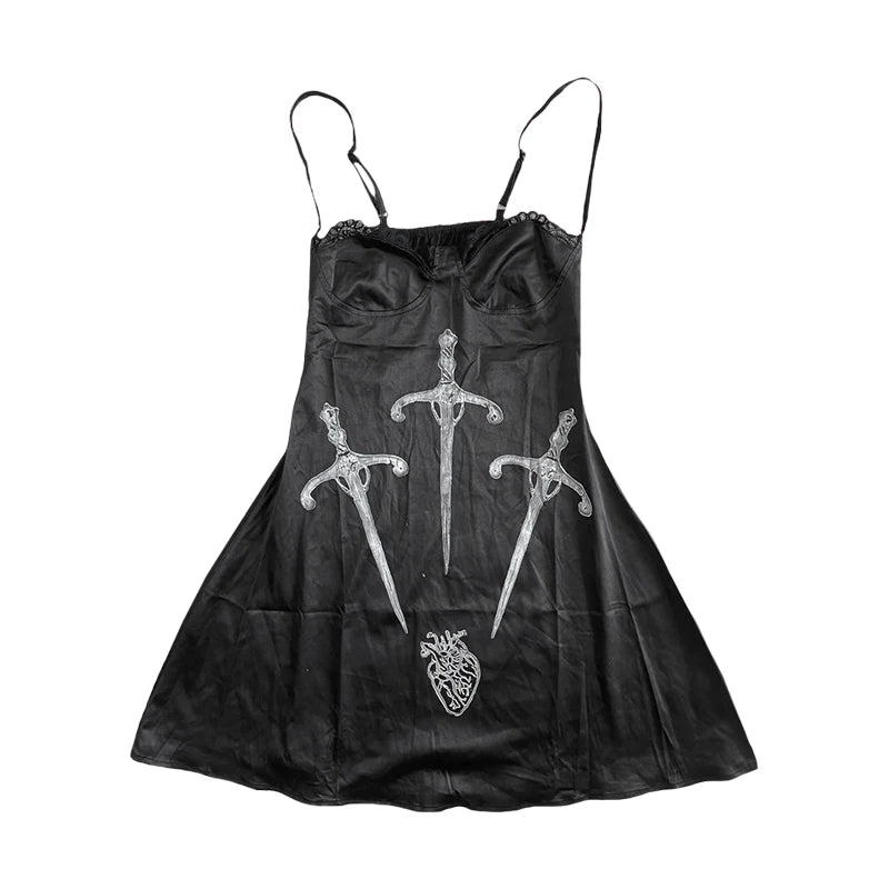 Harajuku Women Casual Chic Dress Sexy Slim Fit Chic Solid Color Bowknot Design Suspender Mini Dresses Y2K Gothic Rock Streetwear Champagne