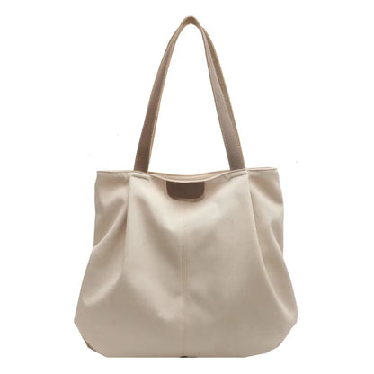 Casual Women's Bag New Large Capacity Canvas Tote Bag Lightweight Women Shoulder Bags Simple Style Female Handbags HJ8396 HJ8396-Beige