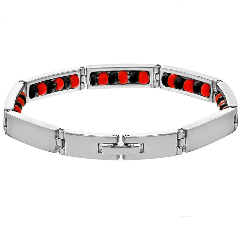 Wholesale New Arrival Stainless Steel Jewelry Green and Yellow Color Orula Elegua Bracelet Mix Beads Unisex Bangle For Women Men Badiee Stylez